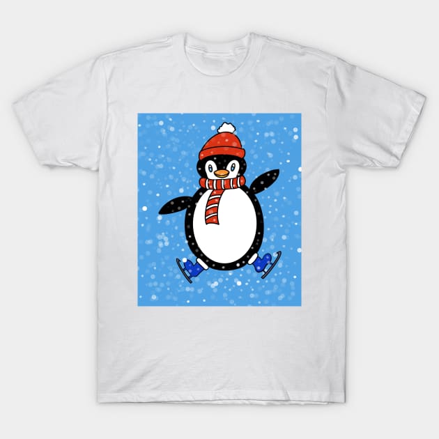 WHITE Christmas Penguin. T-Shirt by SartorisArt1